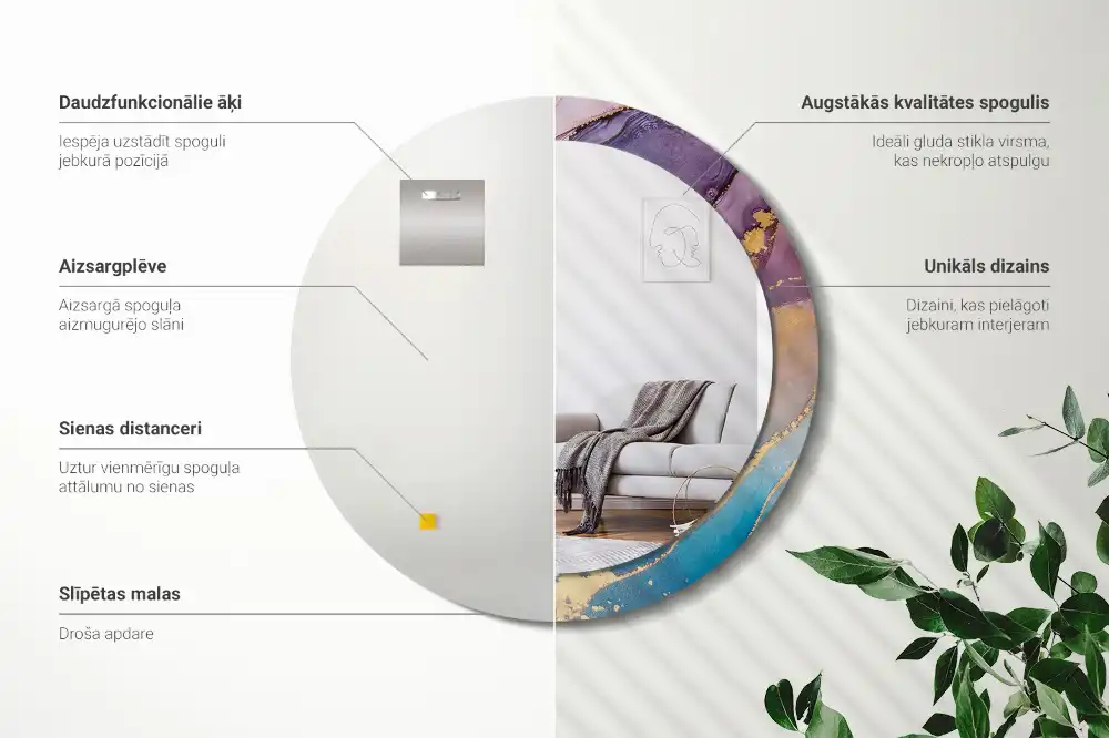 Runden spiegel Marmorstein