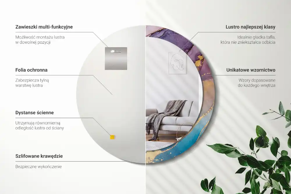 Runden spiegel Marmorstein