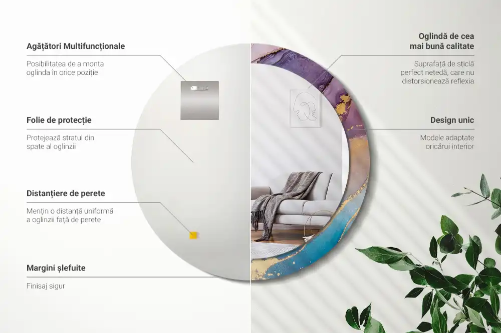 Runden spiegel Marmorstein