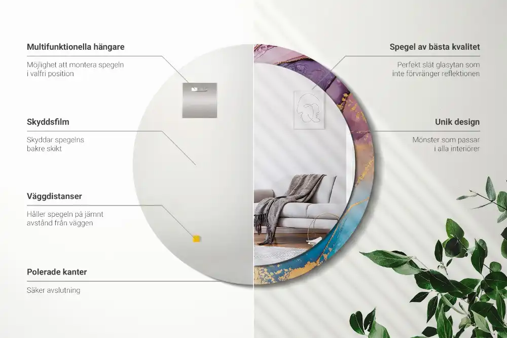 Runden spiegel Marmorstein