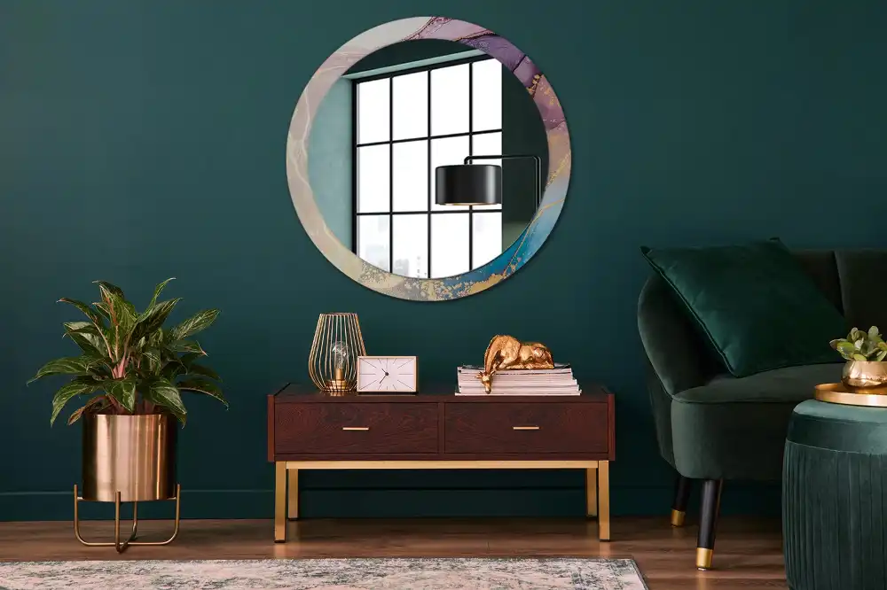 Runden spiegel Marmorstein