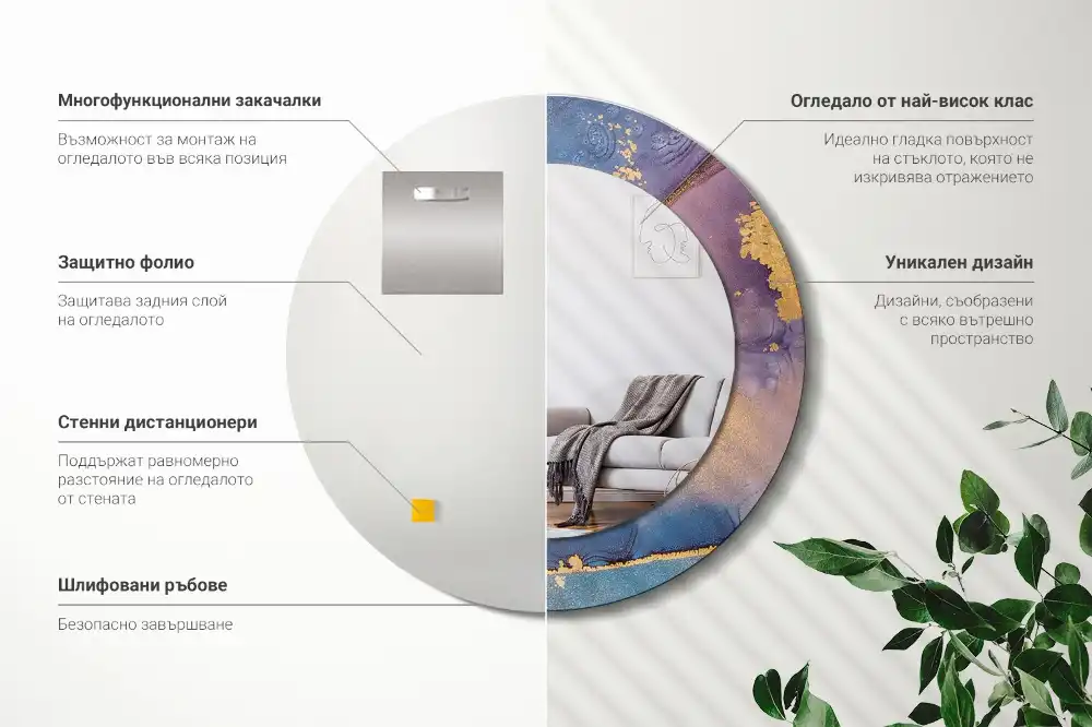 Runden spiegel Marmorstein