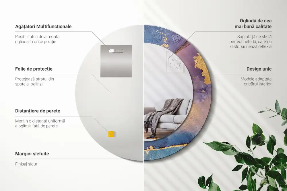 Runden spiegel Marmorstein