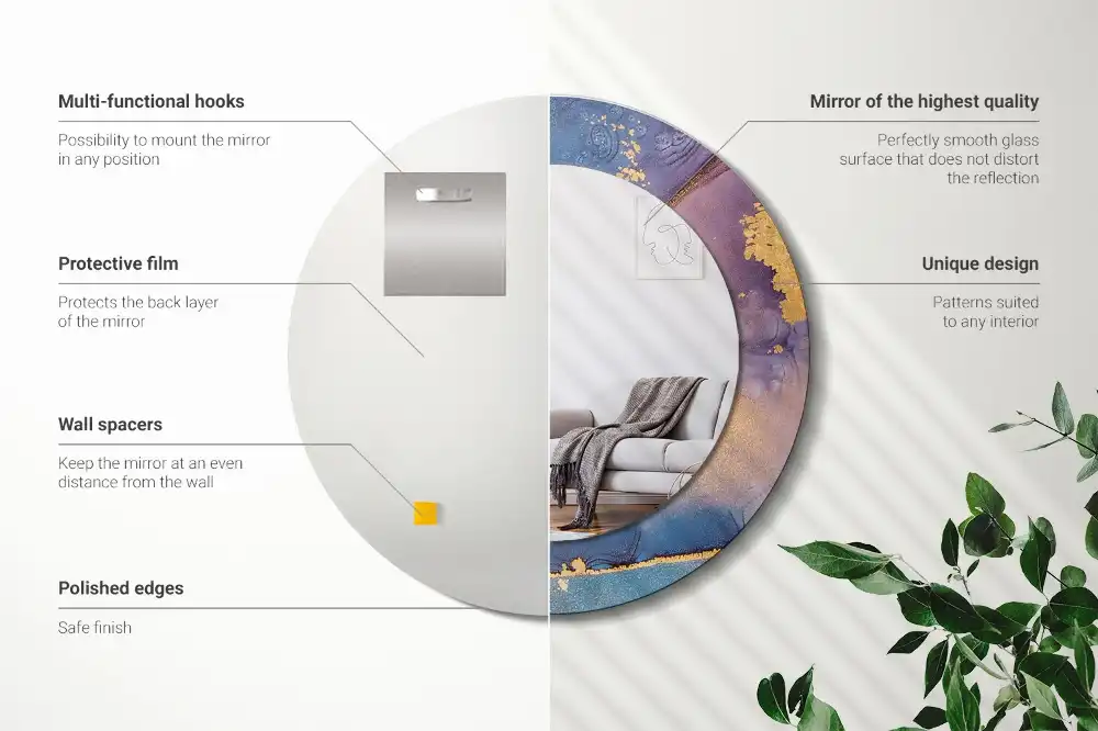 Runden spiegel Marmorstein