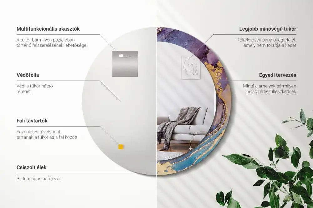 Runden spiegel Marmorstein