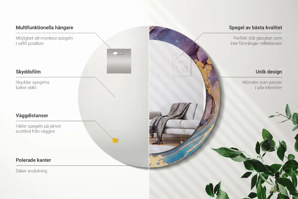 Runden spiegel Marmorstein