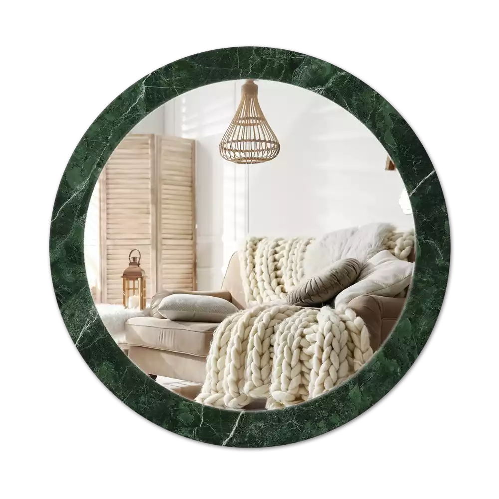 Spiegel rund Grüner Marmor