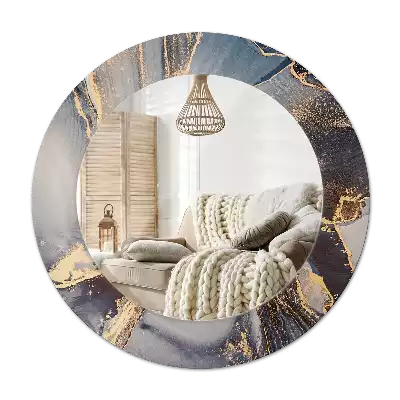 Spiegel mit bedrucktem Rahmen rund Abstrakte Farben