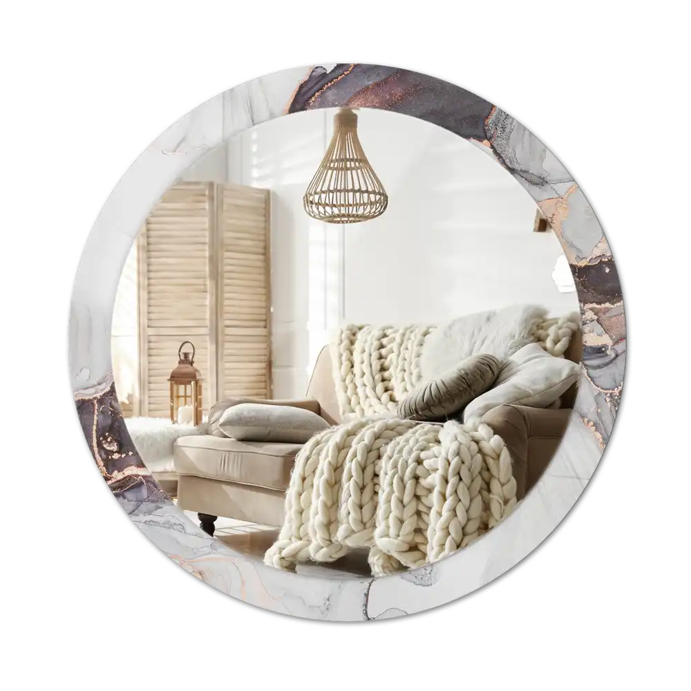 Runden spiegel Abstrakter Marmor