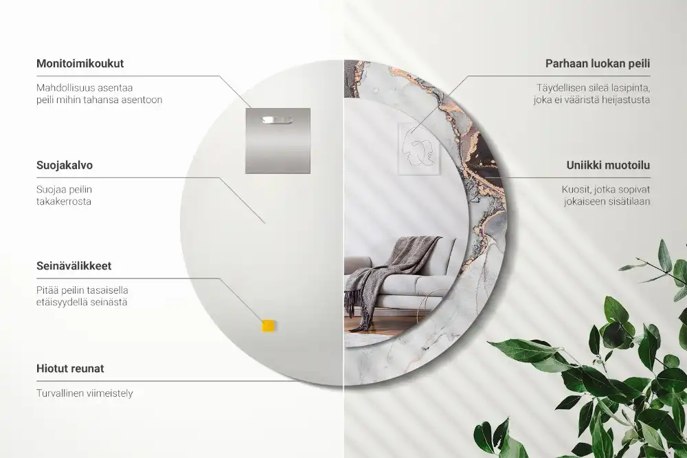 Runden spiegel Abstrakter Marmor