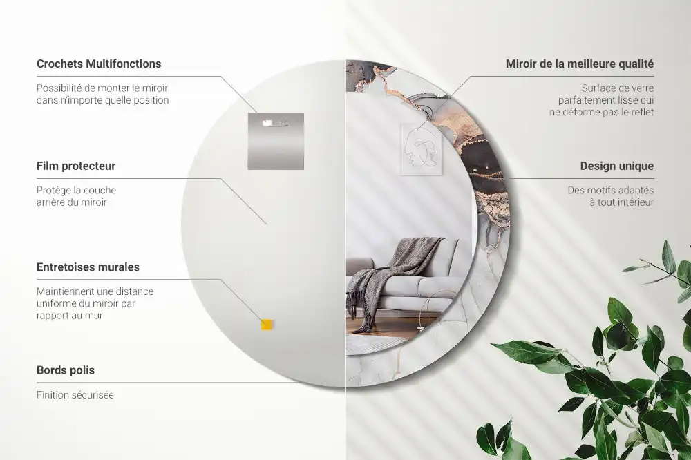 Runden spiegel Abstrakter Marmor