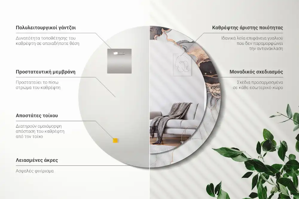 Runden spiegel Abstrakter Marmor