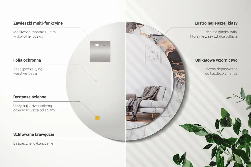 Runden spiegel Abstrakter Marmor