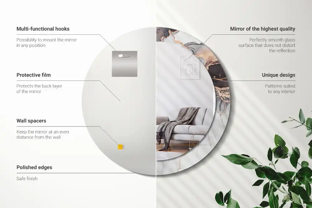 Runden spiegel Abstrakter Marmor