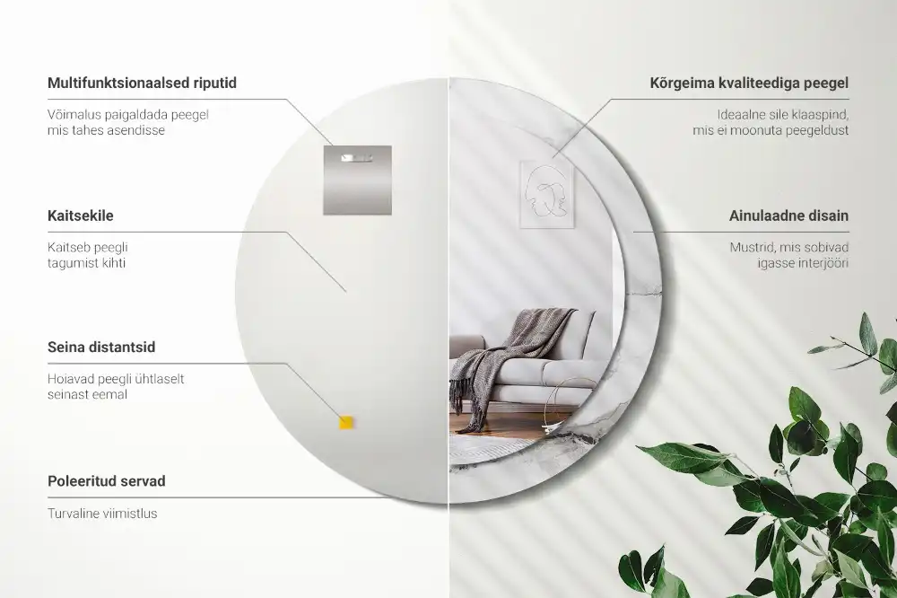 Runden spiegel Weißer Marmor