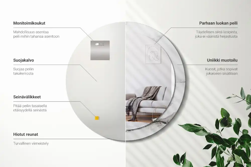 Runden spiegel Weißer Marmor