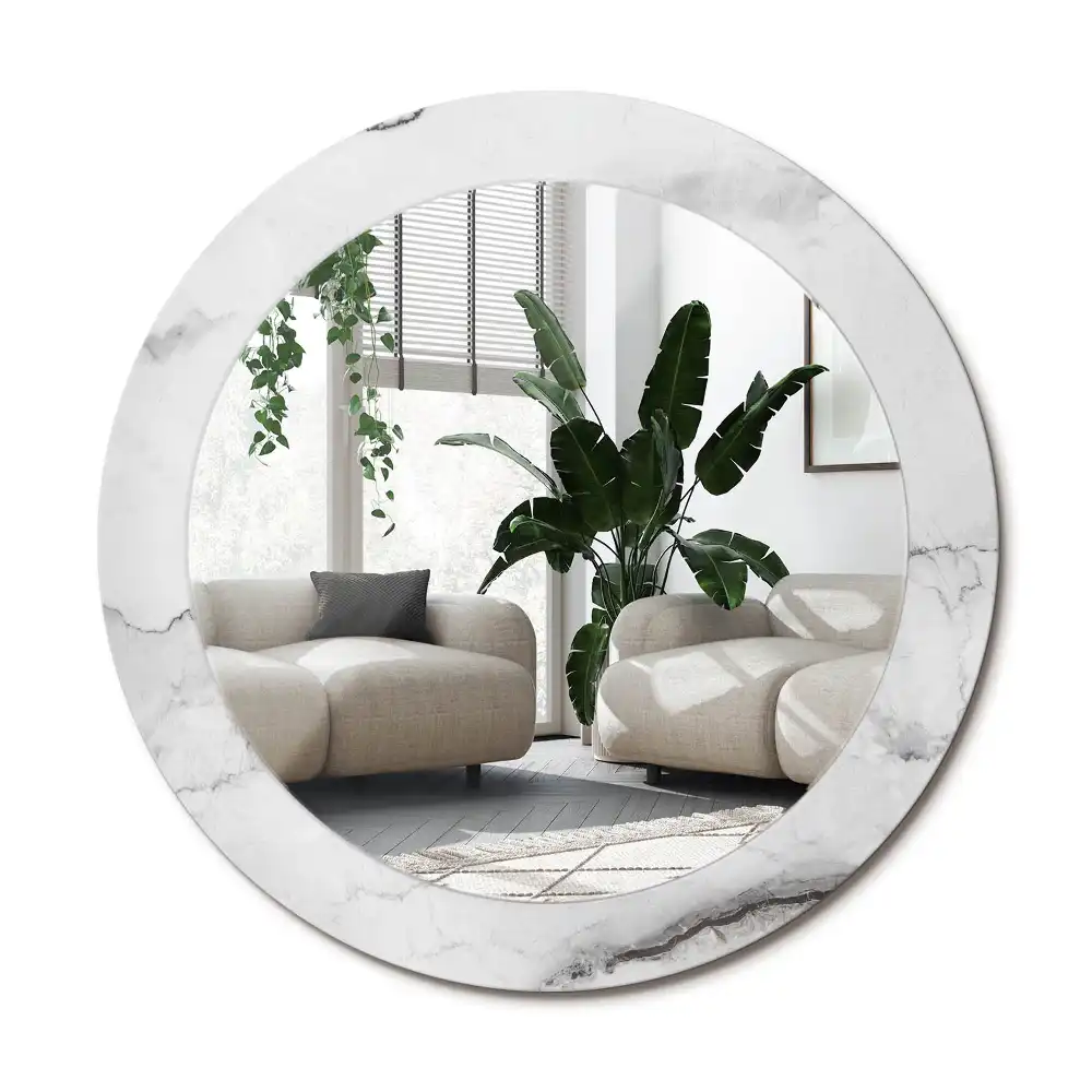 Runden spiegel Weißer Marmor