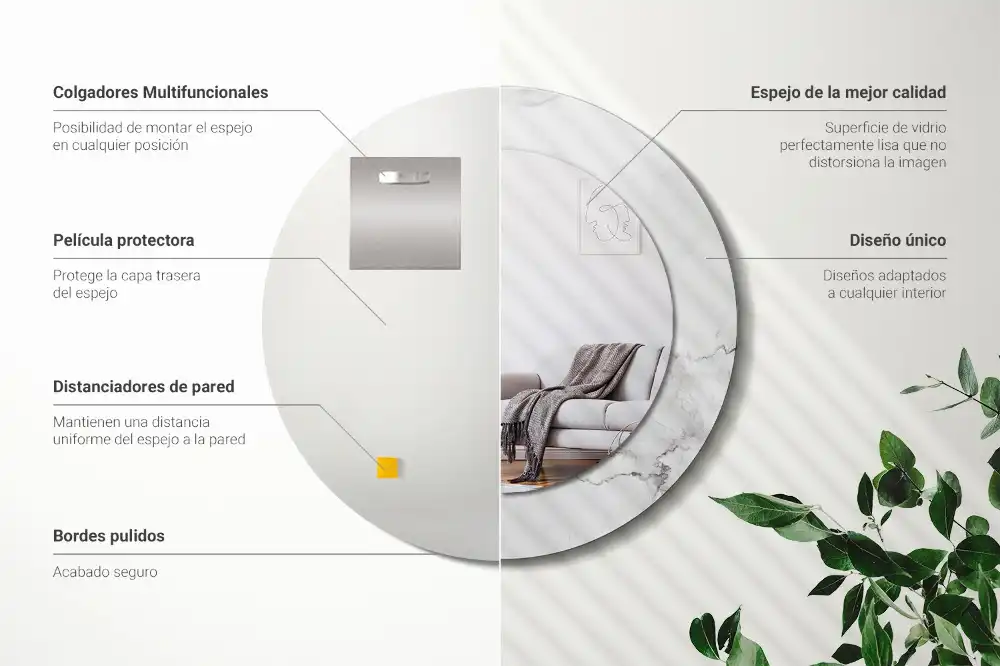 Runden spiegel Weißer Marmor