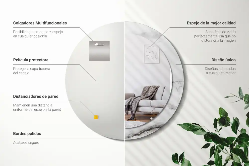 Runden spiegel Weißer Marmor