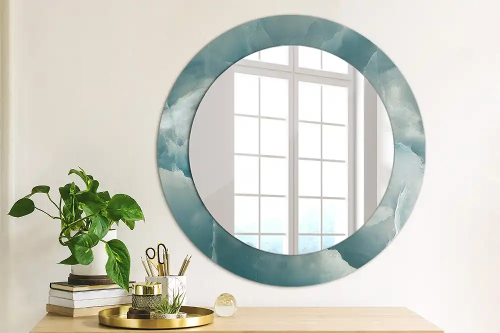 Runden spiegel Blauer Onyx-Marmor