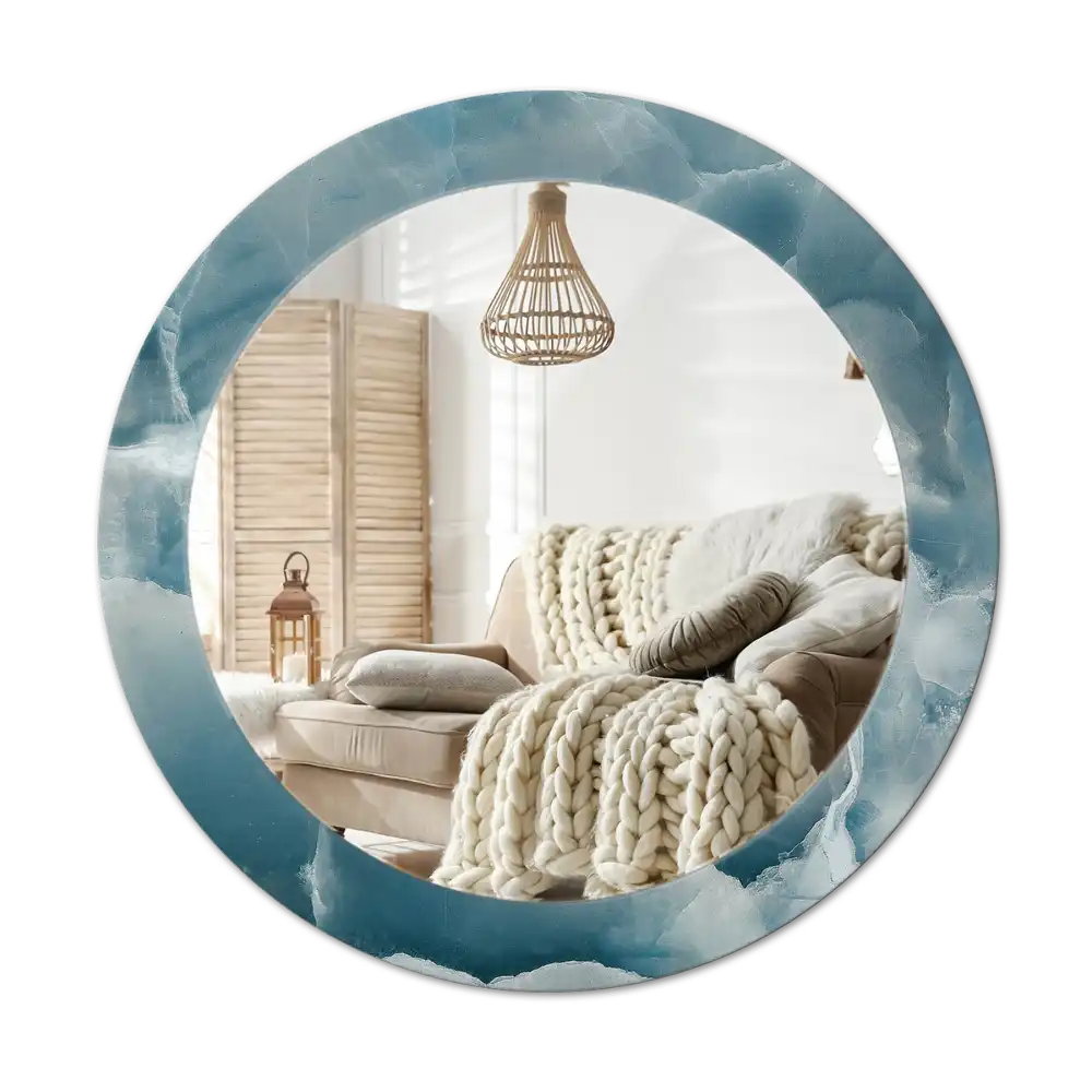 Runden spiegel Blauer Onyx-Marmor