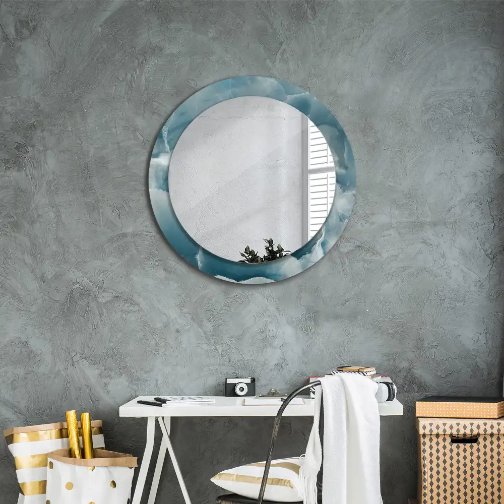Runden spiegel Blauer Onyx-Marmor