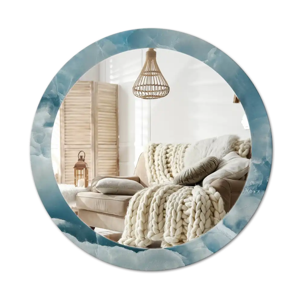 Runden spiegel Blauer Onyx-Marmor