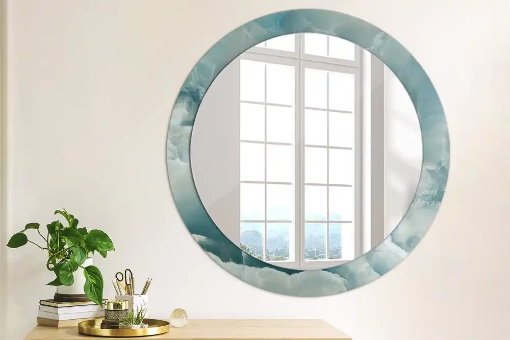 Runden spiegel Blauer Onyx-Marmor
