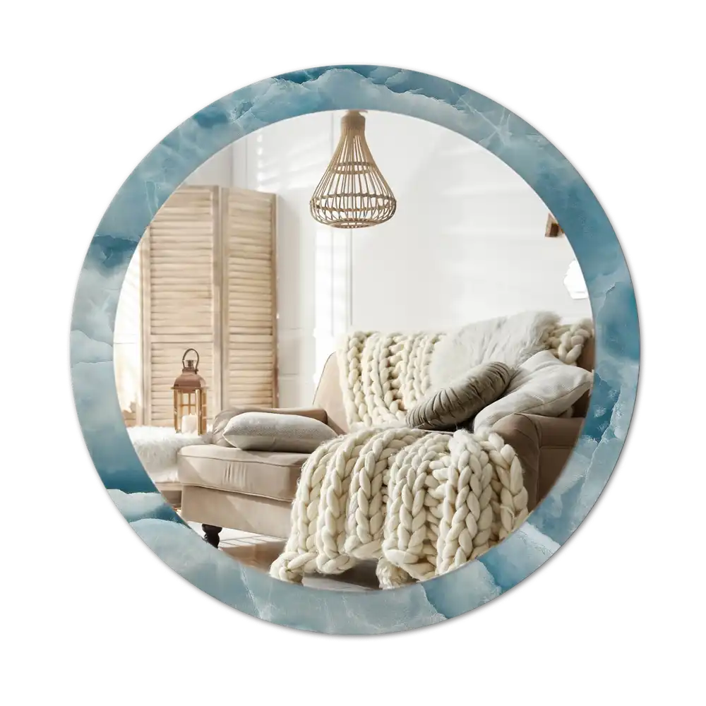 Runden spiegel Blauer Onyx-Marmor