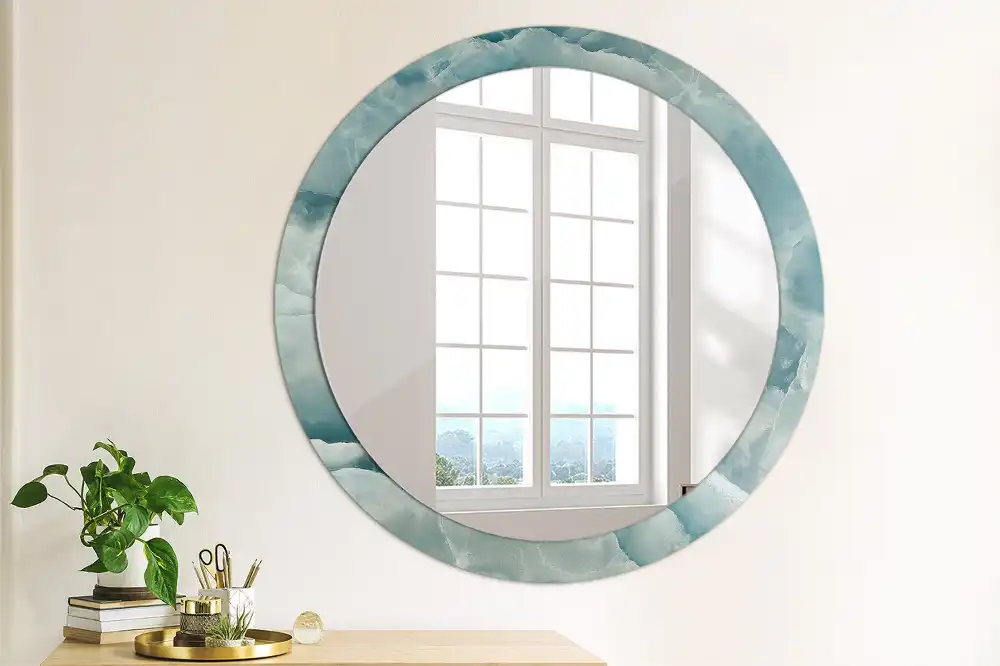Runden spiegel Blauer Onyx-Marmor
