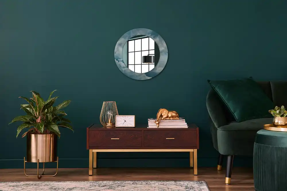 Runden spiegel Blauer Onyx-Marmor