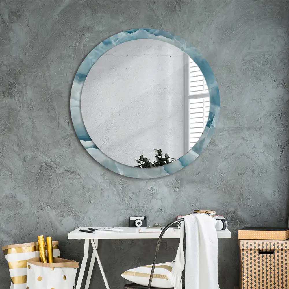 Runden spiegel Blauer Onyx-Marmor