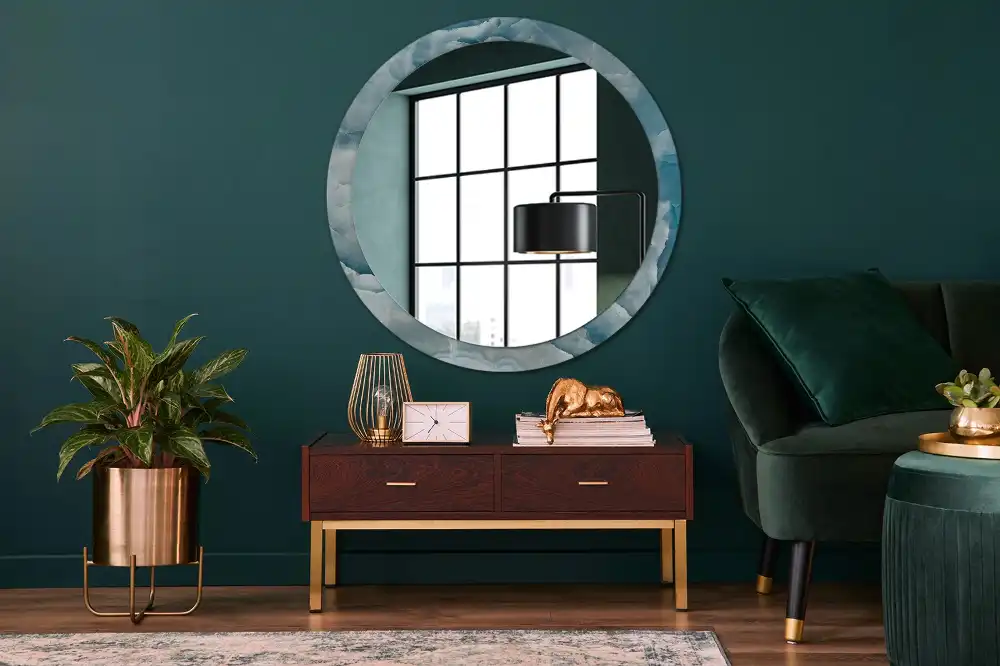 Runden spiegel Blauer Onyx-Marmor