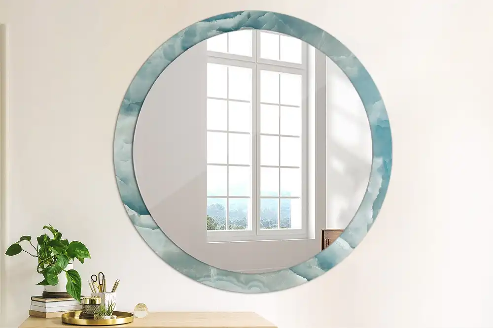Runden spiegel Blauer Onyx-Marmor