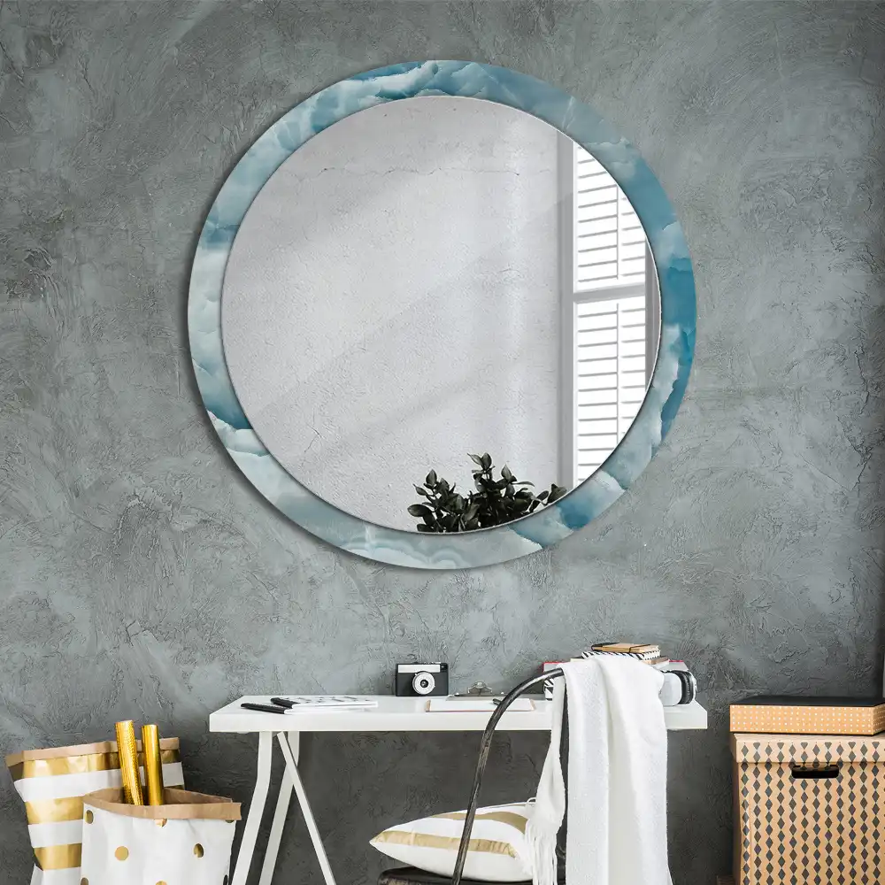 Runden spiegel Blauer Onyx-Marmor