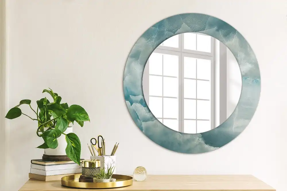 Runden spiegel Blauer Onyx-Marmor