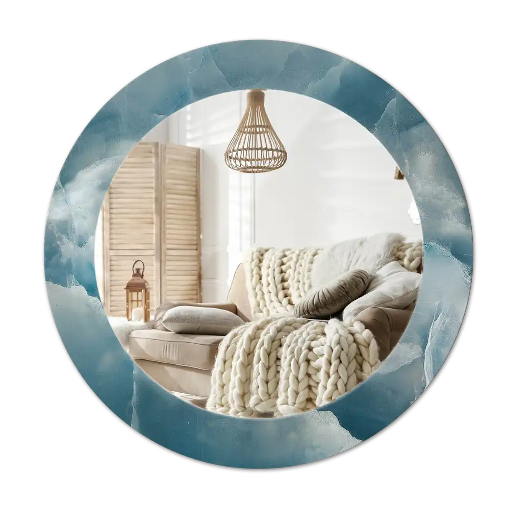 Runden spiegel Blauer Onyx-Marmor
