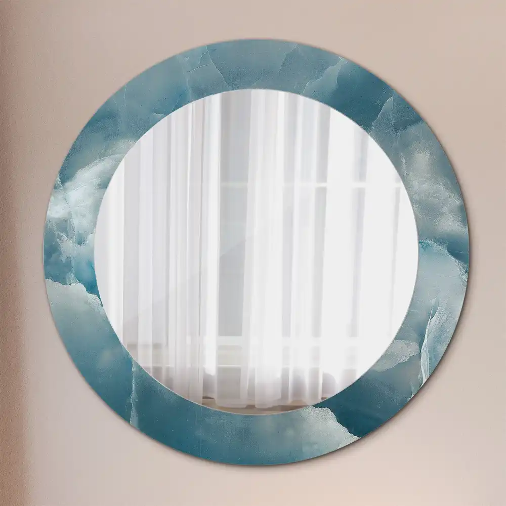 Runden spiegel Blauer Onyx-Marmor