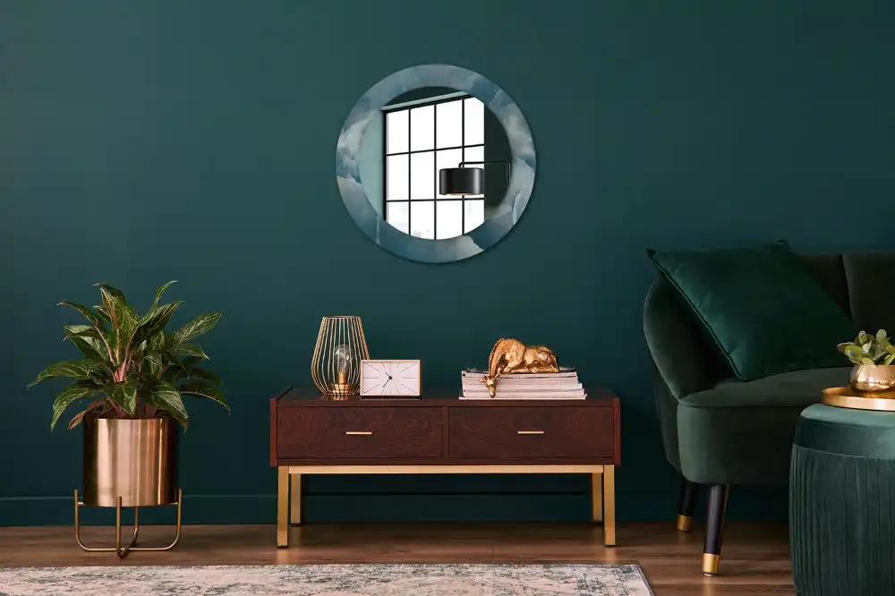 Runden spiegel Blauer Onyx-Marmor