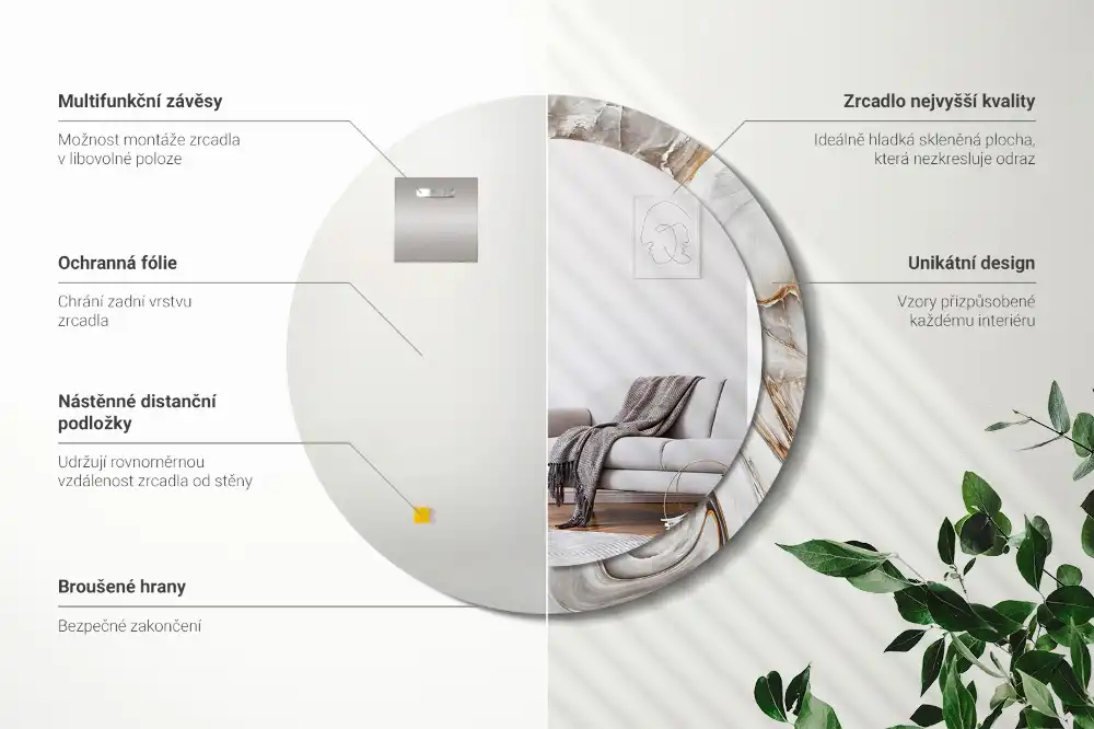 Spiegel rund Heller Marmor