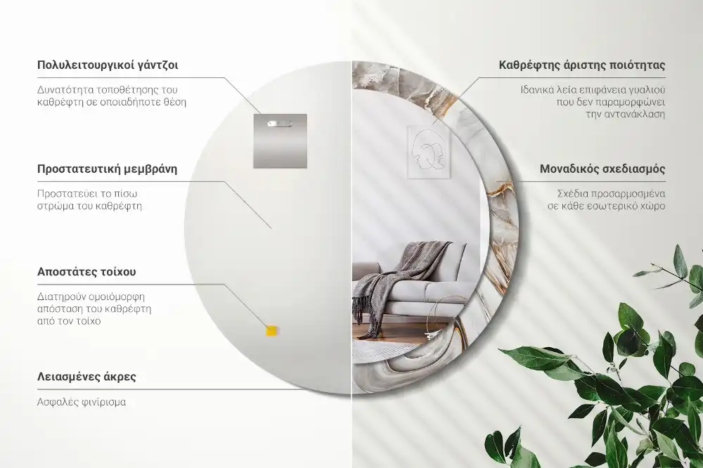 Spiegel rund Heller Marmor