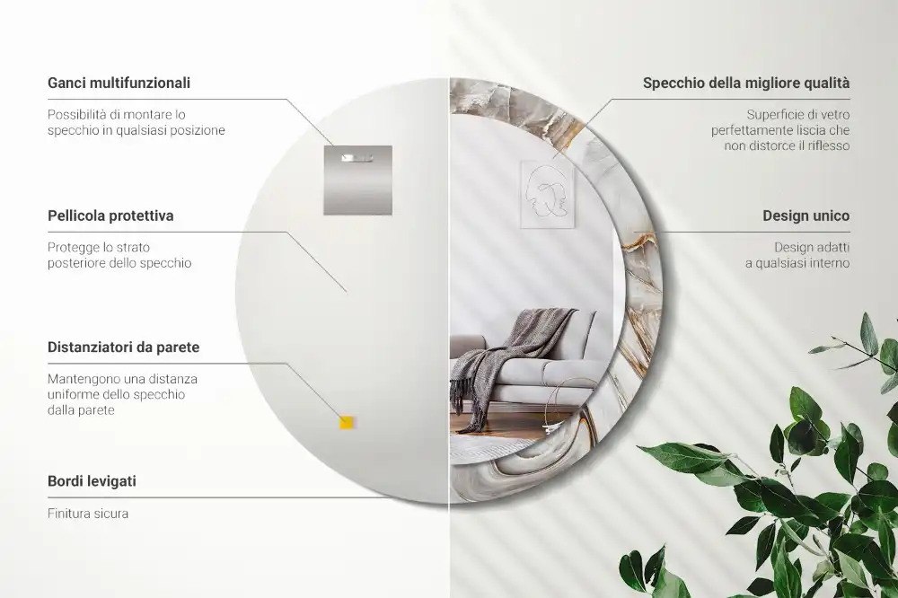 Spiegel rund Heller Marmor