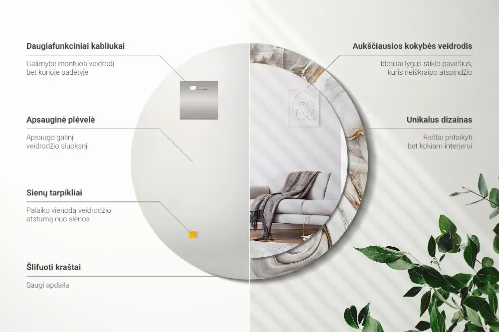 Spiegel rund Heller Marmor