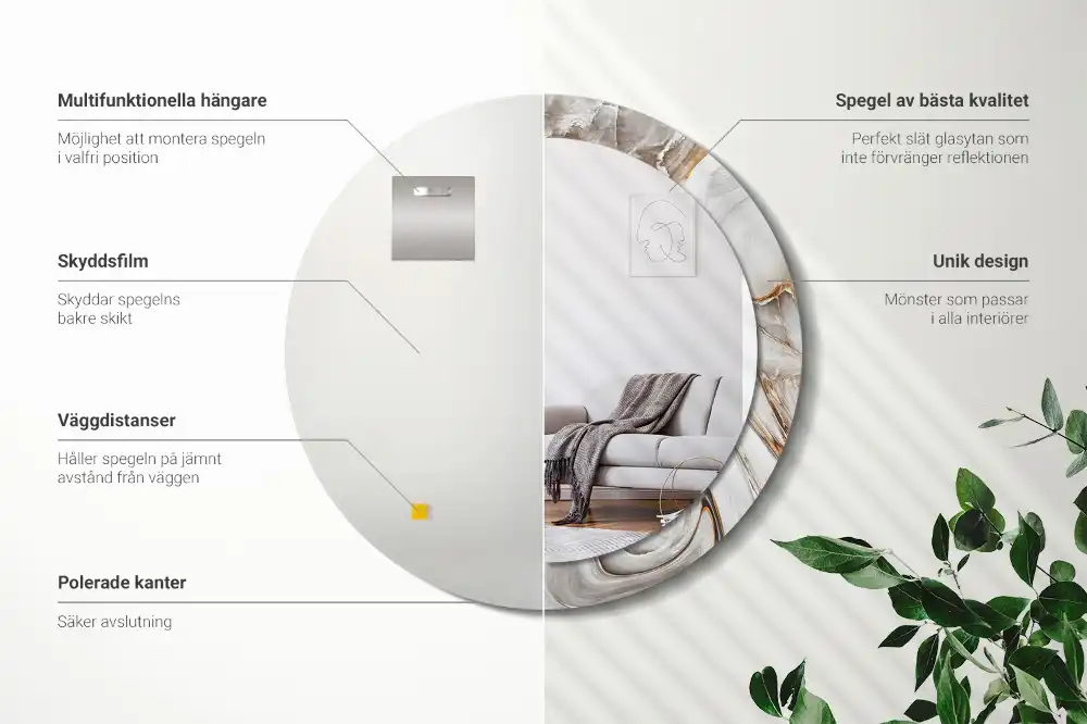 Spiegel rund Heller Marmor