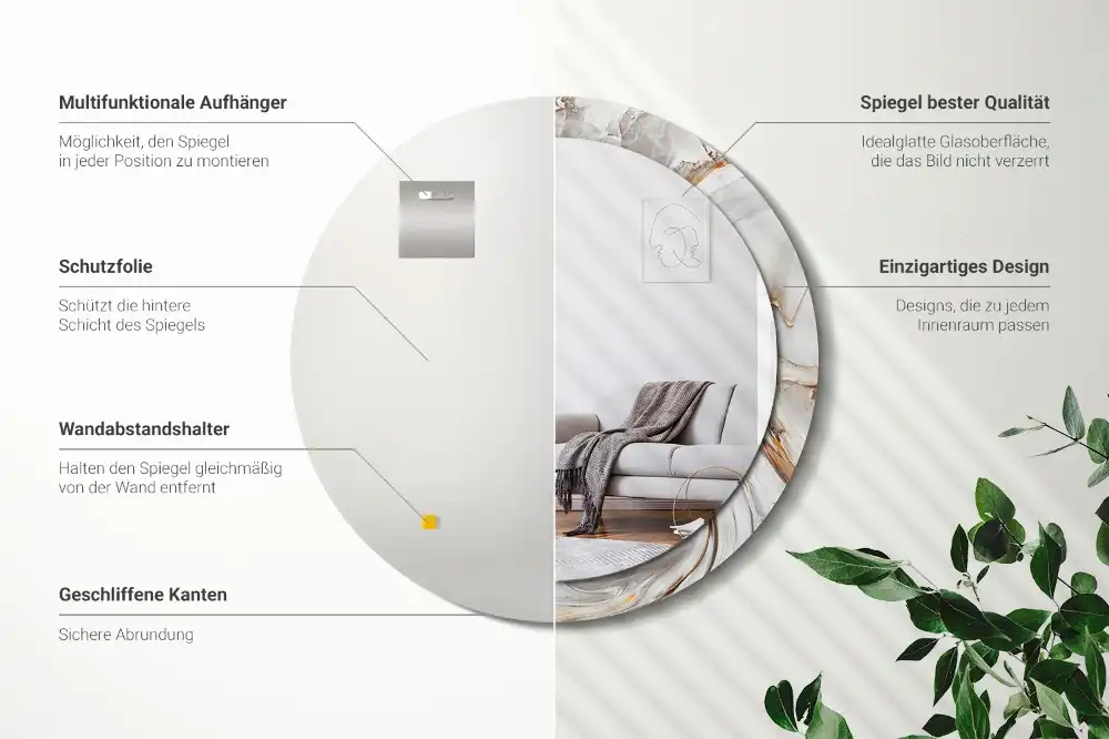 Spiegel rund Heller Marmor