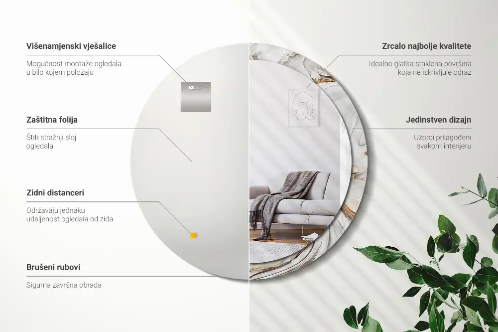 Spiegel rund Heller Marmor