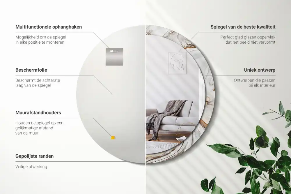 Spiegel rund Heller Marmor