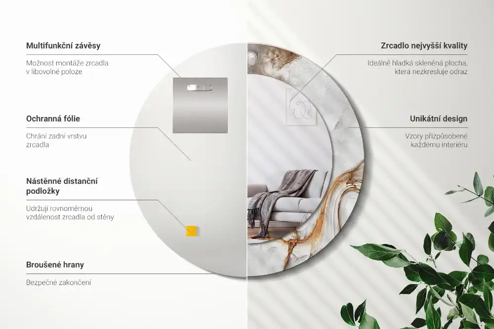 Spiegel rund Heller Marmor