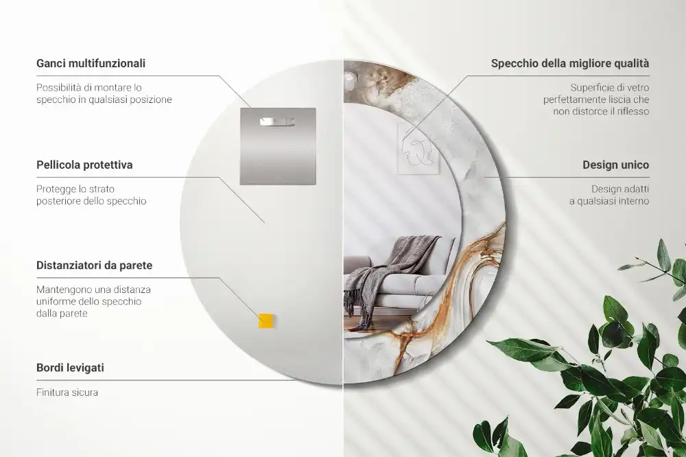 Spiegel rund Heller Marmor