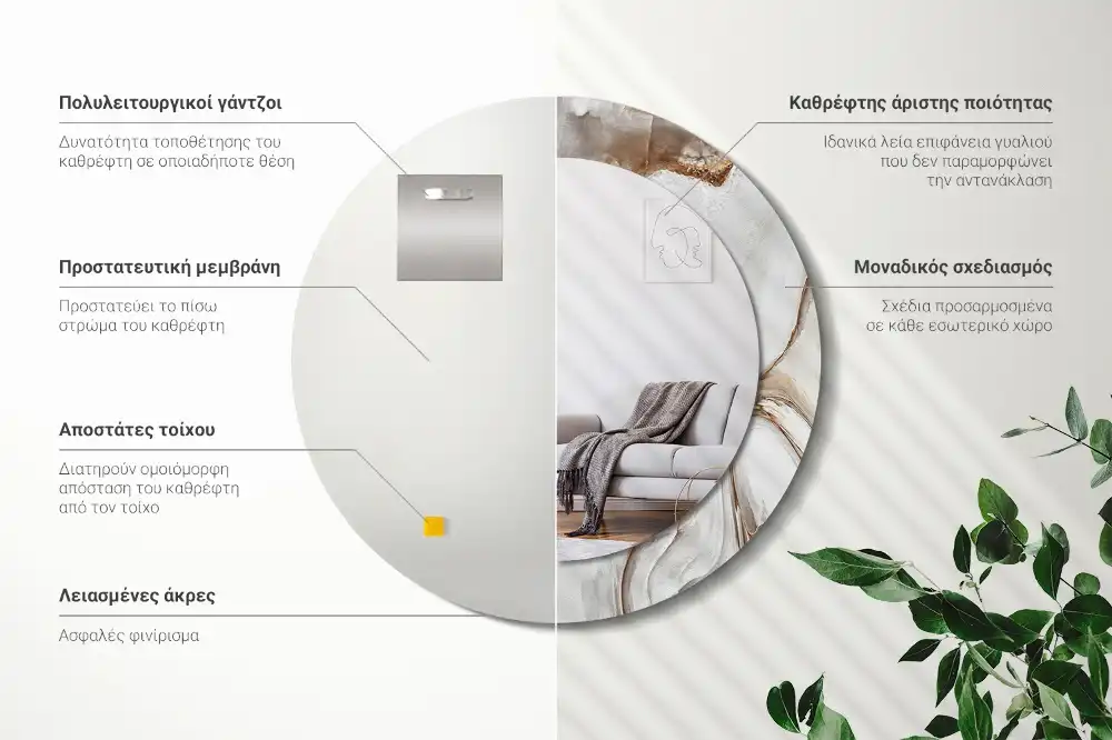 Spiegel rund Heller Marmor